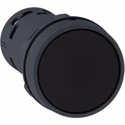 Bouton monostable à impulsion - Noir - étanche Ce bouton poussoir impulsionnel (retour à la position initiale quand on relâch ...