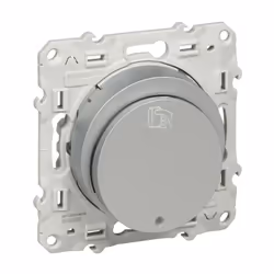 Odace - interrupteur à carte - Alu - 10A - LED localisation - fixation par vis