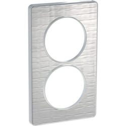 Schneider electric - S530814J1 - plaque odace touch - 2 postes - aluminium brosse croco - lisere alu - 57 mm