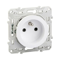 Schneider Electric - odace prise de courant 2P+T blanc, à griffes, 2 connexions rapides par pôle