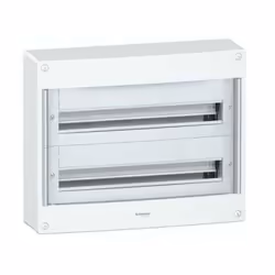 Coffret de repartition saillie 2 rangees 24 modules blanc 550x450x148mm sans porte avec bornier terre PRAGMA Coffret en saill ...