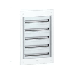 Coffret de repartition encastré 5 rangees 24 modules (5x24M) blanc 960x610x125mm sans porte avec bornier terre IP30 PRAGMA