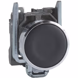 bouton poussoir - affleurant - 1o - d=22 - noir - harmony xb4 - schneider electric xb4ba22