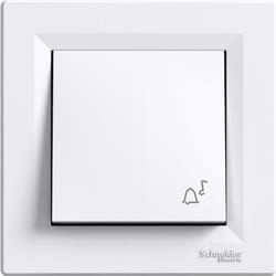 Bouton-poussoir encastrable blanc Asfora Schneider - EPH0800121 - 10A 2300W - ABS