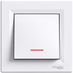 Schneider Electric - Interrupteur simple avec voyant lumineux unipolaire blanc Schneider Asfora EPH1430321