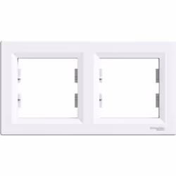 Plaque cadre double - SCHNEIDER ELECTRIC - Asfora - Blanc - 2 postes - IP20