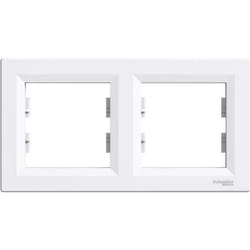 Plaque cadre double - SCHNEIDER ELECTRIC - Asfora - Blanc - 2 postes - IP20