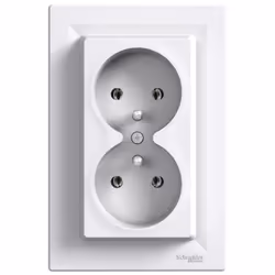 Configuration des pôles de la prise: 2 x 2P+T Couleur: Blanc Nombre de prises d'alimentation: 2 Montage de l'appareil: Encast ...