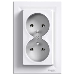 Schneider Electric - Prise double monobloque 2P+T blanc Schneider Asfora EPH9800221