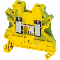 DESCRIPTION GÉNÉRALE Borne à vis pour conducteur de protection 2 points 2,5mm² vert/jaune, fonction PEN possible. Connexion à ...