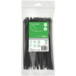Schneider Electric - Schneider - Collier De Serrage Plastique En Rilsan Noir 200x4,8mm - Nylon - Lot De 100 Colliers Serre-câbles