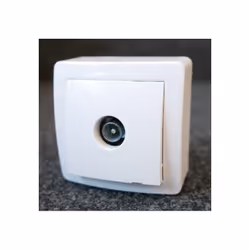 Prise TV simple male blindee 1 sortie saillie complet avec cadre blanc polaire ALREA SCHNEIDER ALB62311P ALREA Tarif année201 ...