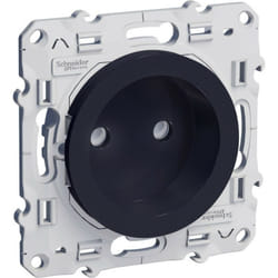 Schneider Electric - Odace, prise de courant 2P Anthracite, à vis, connexion rapide (S540033)