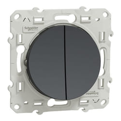 Double va-et-vient ODACE à connexion rapide anthracite - SCHNEIDER ELECTRIC - S540214