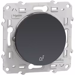 Poussoir Anthracite Odace 10A à fermeture SCHNEIDER S540246 Poussoir Odace anthracite de chez Schneider pour carillons Il per ...