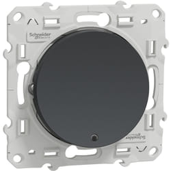 Bouton-poussoir ODACE 10A à vis lumineux anthracite 0,15mA - SCHNEIDER ELECTRIC - S540276