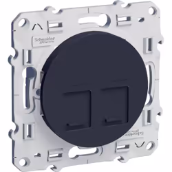 Odace, prise double RJ45 Anthracite, sans connecteur - SCH S540410