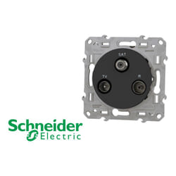 Prise TV + FM + SAT anthracite Schneider Odace