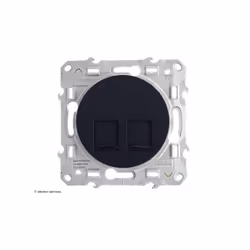Spécificités essentielles Prise double RJ45 cat.6 STP de la gamme Odace Schneider Hauteur du mécanisme : 71 mm Largeur du méc ...