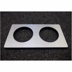Plaque de finition 2 postes 4 modules aluminium brossé avec liseré anthracite horiz/vert entraxe 71mm Odace SCHNEIDER 20,7936 ...