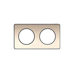 Odace Touch, plaque Bronze brossé liseré Anthracite 2 postes horiz./vert. 71mm (S540804L)