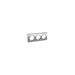 Schneider Electric - Odace Touch, plaque Aluminium brossé liseré Anth. 3 post. horiz./vert. 71mm (S540806J)