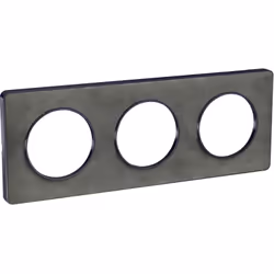 Odace - Touch - plaque - anthracite et ardoise - 3 postes horizontal 71mm 3 postes vertical 71mm - H 85mm - L 227mm - P 10mm ...