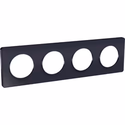 Odace - Touch - plaque - anthracite et aluminium - 4 postes horizontal 71mm 4 postes vertical 71mm - H 85mm - L 298mm - P 10m ...