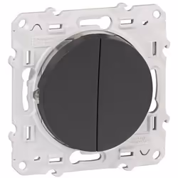 Description générale Interrupteur double va-et-vient de coloris anthracite de la gamme Odace de Schneider Electric. Ce dispos ...