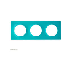 Schneider Electric - Plaque Odace Styl Schneider 3 postes Finition: Bleu Cian