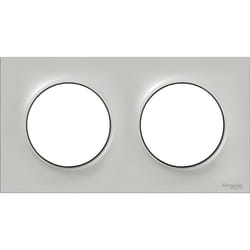 Schneider Electric - Plaque de finition 2 postes entraxe 71mm Sable - Odace - Schneider