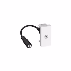 Prise jack 3.5mm femelle-preconnectorisee 1 module blanc polaire mécanisme 22x45mm sans support ni plaque ALTIRA SCHNEIDER AL ...
