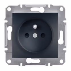 Prise électrique - Schneider - Asfora - 2P+T - Anthracite - Protection enfants
