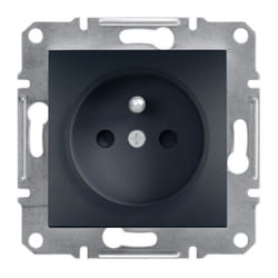 Prise électrique - Schneider - Asfora - 2P+T - Anthracite - Protection enfants