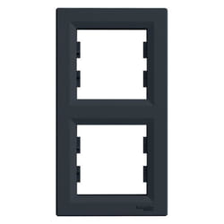 Plaque de finition - SCHNEIDER ELECTRIC - Asfora - Anthracite - 2 postes verticaux - IP20
