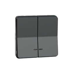Schneider Electric - Double bouton-poussoir gris lumineux led mureva styl, composable, Ref.MUR35228