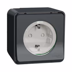 Mureva Styl - Prise de courant - Standard allemand - saillie - produit complet - 2P+T - 16A 250VCA - de 1 à 2,5 mm² - Entrées ...