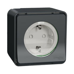 Mureva Styl - Prise de courant 2P+T schuko - saillie - IP55 - IK08 - gris (MUR36034)