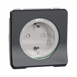 Mureva Styl - Prise de courant - Standard allemand - mécanisme seul - 2P+T - 16A 250VCA - de 1 à 2,5 mm² - gris RAL 7016 - AE ...