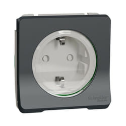 Schneider Electric - Mureva Styl - pc 2P+T schuko - composable - IP55 - IK08 - connexion auto - gris (MUR36134)