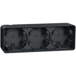 Mureva Styl Boîte 3 postes horizontale saillie IP55 IK08 gris SCHNEIDER MUR37713