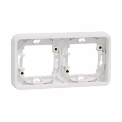 Mureva Styl - cadre pour montage encastré - 2 postes horizontal - entraxe 71 x blanc RAL 9003 fixation par vis - auto-extingu ...