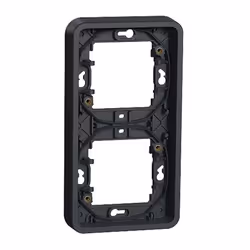 Mureva Styl - cadre pour montage encastré - 2 postes vertical - entraxe 71 x gris RAL 7016 fixation par vis - auto-extinguibl ...