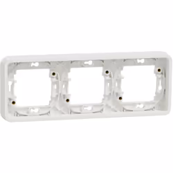 Mureva Styl Cadre 3 postes horizontal encastré IP55 IK08 blanc SCHNEIDER MUR39109Mureva Styl cadre pour montage encastré 3 po ...