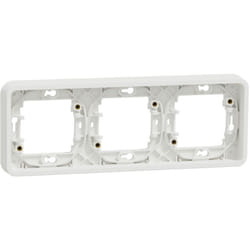 Schneider Electric - Mureva Styl Cadre 3 postes horizontal encastré IP55 IK08 blanc schneider MUR39109