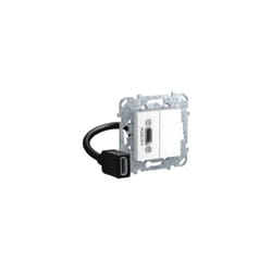 Schneider Electric - Prise hdmi blanche 2M à encastrer avec support (sans plaque) bornes auto unica