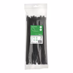 Collier serre-cable noir 300x7.6mm (blister de 100) pour fixation de fils et cables Ø 108mm max PA6.6 anti-UV Thorsman Collie ...