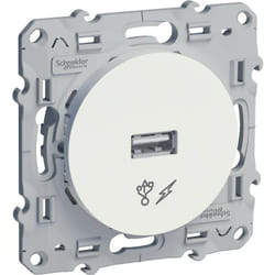 Schneider Electric - prise alimentation odace 2 x usb 5v blanc