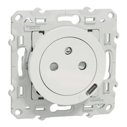 Schneider Electric - Odace - Prise affleurante + usb C10.5W - blanc (S520089)