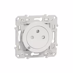 Odace - prise de courant - 2P+T - française -Affleurante - Antibacterien - fixation par vis - Raccordement : 1 x 1,5…2 x 4 mm ...